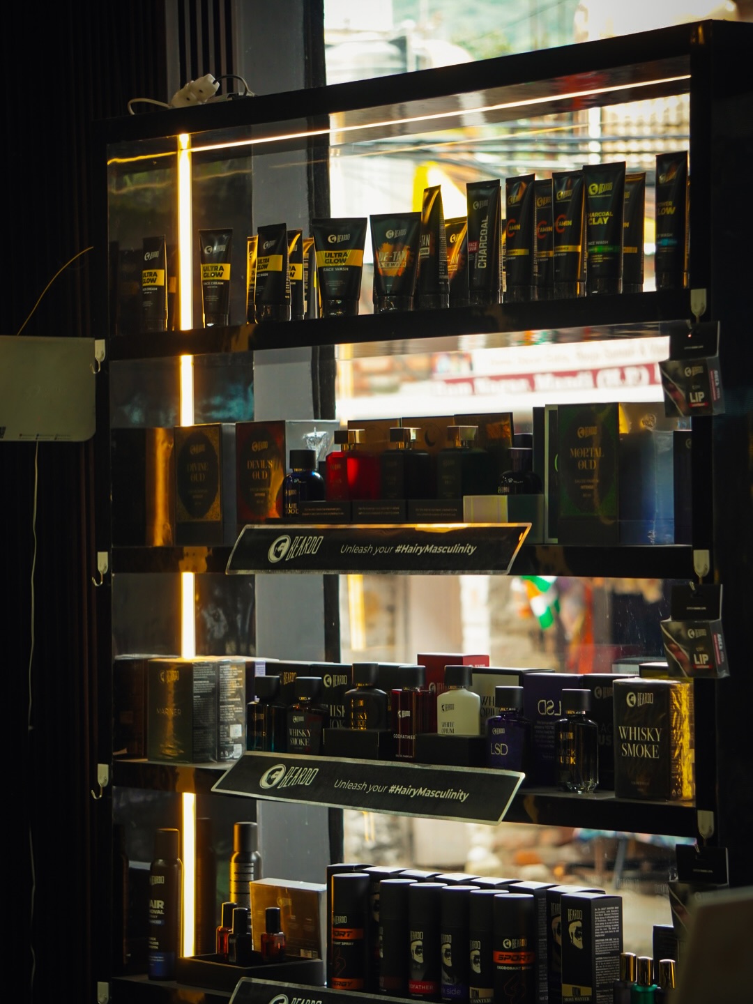 Professional men's grooming and hair styling products at Music Salon